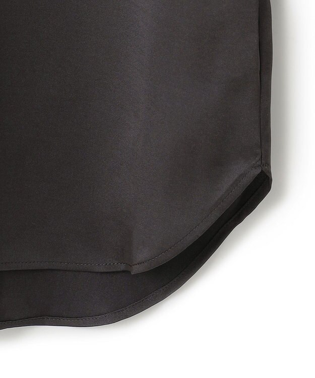 UNFILO サテン レイヤードブラウス チャコール