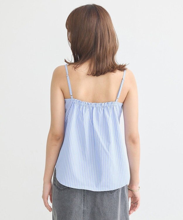 earth music&ecology Ｓｅｔ２点　ドロストショートシャツ＋キャミブラウス Light Blue