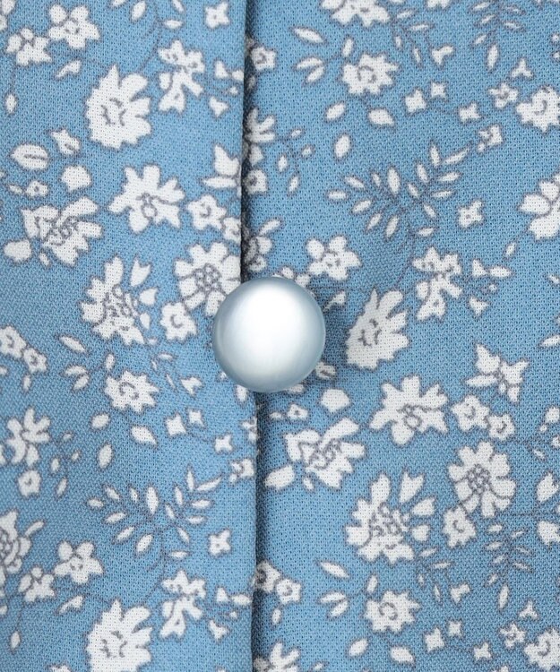 Feroux フラワープリントドロスト ワンピース ライトブルー