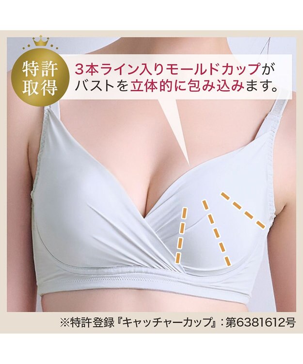 BRADELIS New York 【BRADELIS Me / ノンワイヤー・バストアップ】Perfumyブラ23S1 綿混素材で肌当たりの優しい補正ブラジャー バストにフィットしてラインが響きにくい ライトグレー