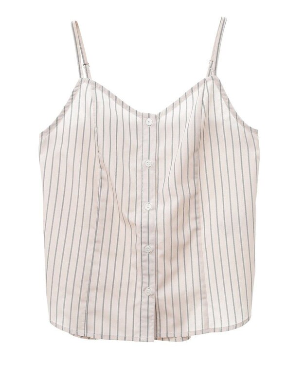 earth music&ecology Ｓｅｔ２点　ドロストショートシャツ＋キャミブラウス Beige