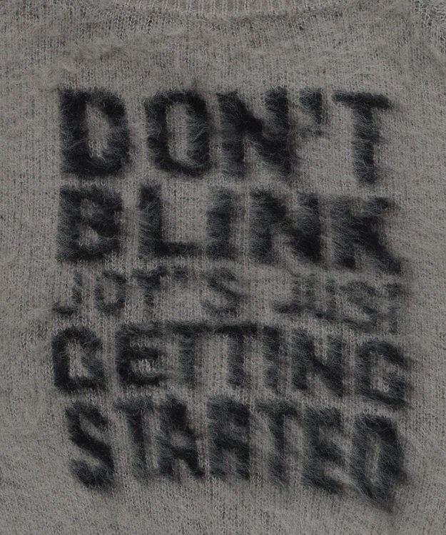 WEGO シャギー2WAYグラフィックワンショルニット グレー