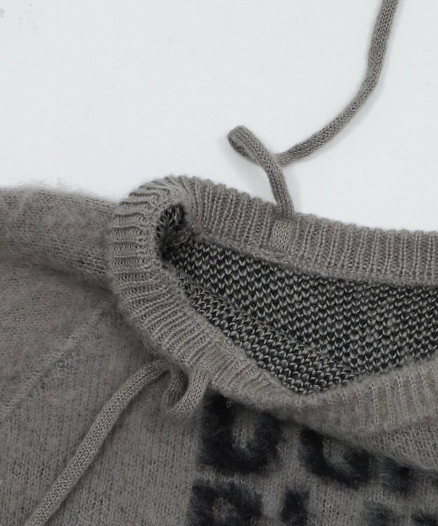 WEGO シャギー2WAYグラフィックワンショルニット グレー