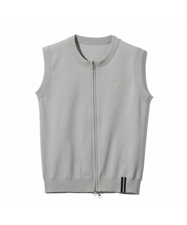 ZERO HALLIBURTON ジッパーサマーニットベスト ZHG-W5S3a 82976 シルバーグレー