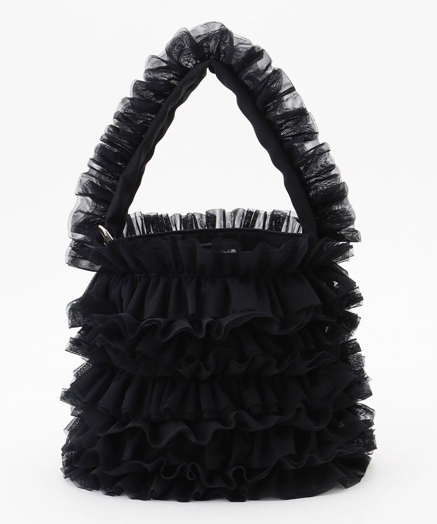 LA BAGAGERIE 【MONICA】チュールフリル2WAYバッグ ブラック
