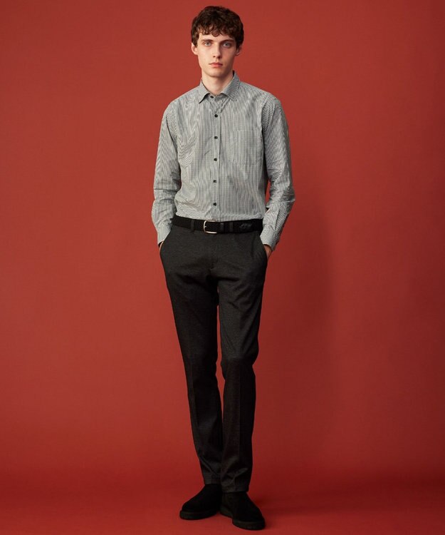 JOSEPH ABBOUD 【柔らかな肌触り/暖かい】ファインブラッシュド ネル チェック シャツ サックスブルー系6