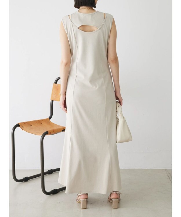 Green Parks カットワークデザインカットソーワンピース Beige