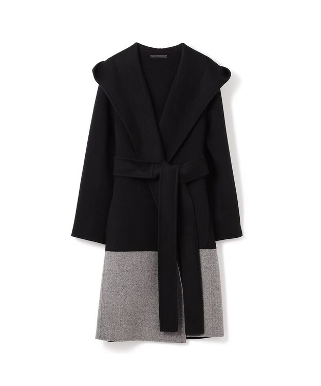 JOSEPH ダブルフェイスカラーブロック　ラップコート Black/grey