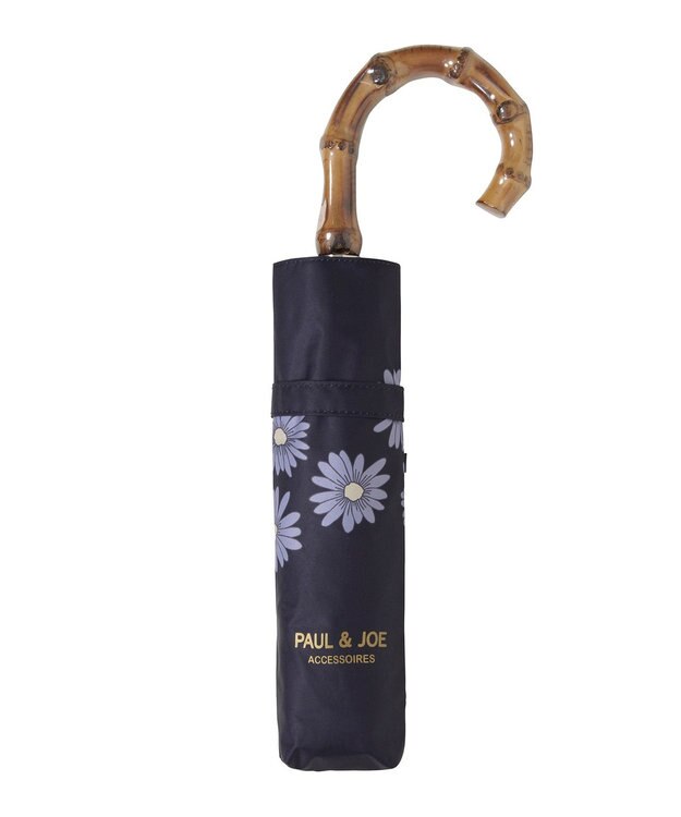 MOONBAT 【 遮光率100％/遮熱/UV】PAUL&JOE ACCESSOIRES(ポール&ジョー) 晴雨兼用日傘  Lovely daisy  クリザンテーム ヌネット 折りたたみ傘 竹手元 ディープブルー