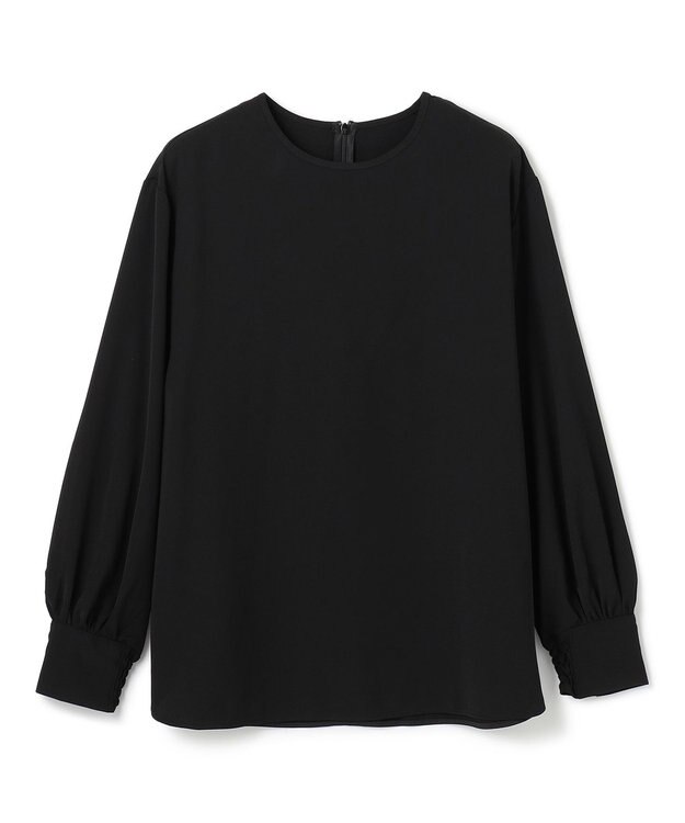 UNFILO ドレープサテンブラウス [NEW]ブラック