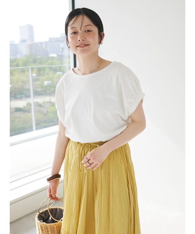 CRAFT STANDARD BOUTIQUE 【ＵＶカット】ギャザースリーブプルオーバー Off White