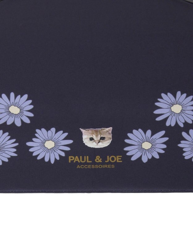 MOONBAT 【 遮光率100％/遮熱/UV】PAUL&JOE ACCESSOIRES(ポール&ジョー) 晴雨兼用日傘  Lovely daisy  クリザンテーム ヌネット 折りたたみ傘 竹手元 ディープブルー