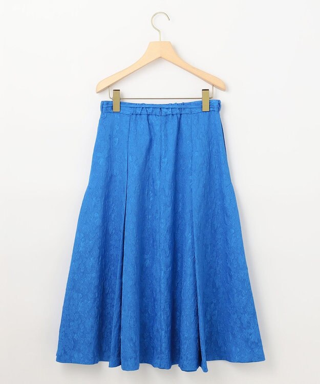 組曲 S 【WEB限定】エアリーフラワージャガード フレアスカート ブルー系