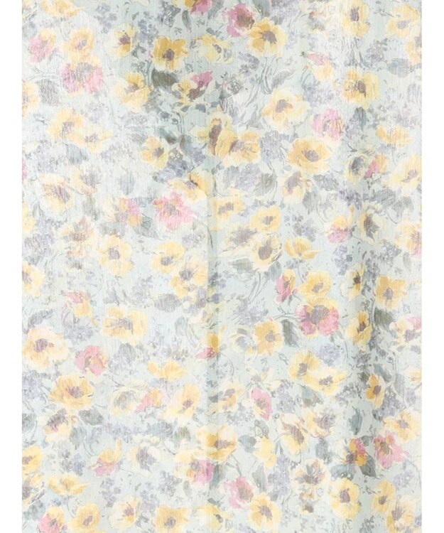 Te chichi フラワープリントフリルブラウス グレー