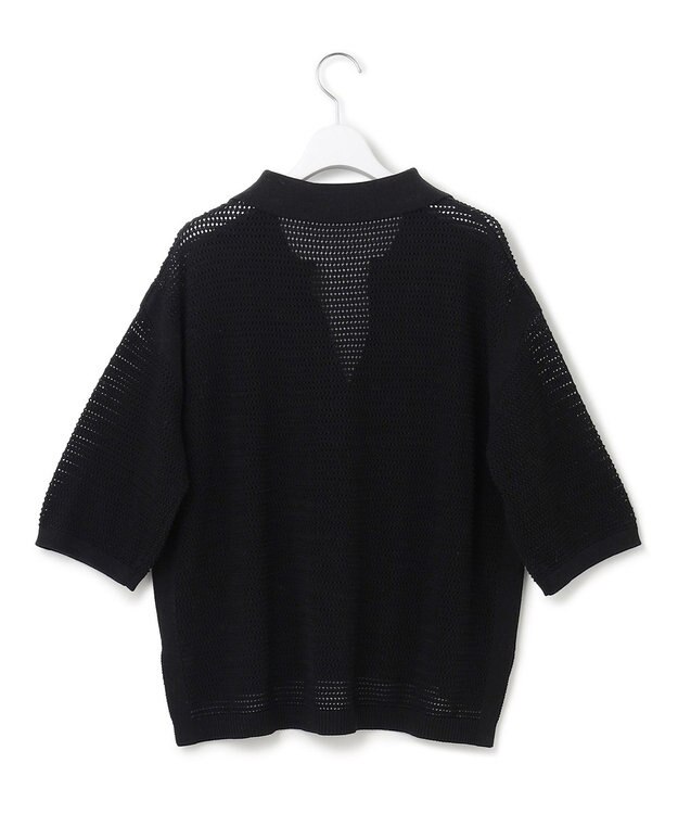 23区 【SLOW/一部店舗限定】コットンコードメッシュ ニット ブラック系