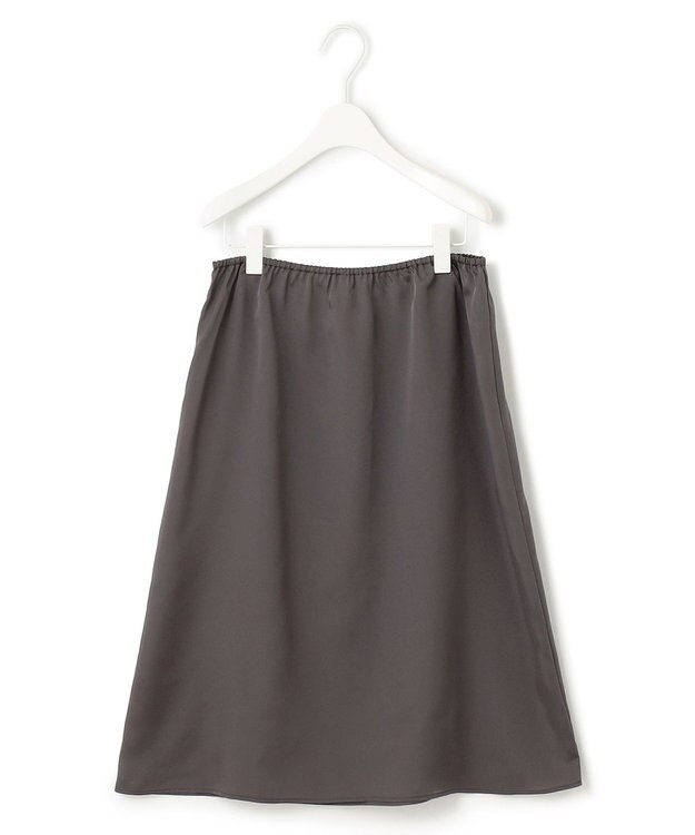 ICB 【接触冷感・UVケア・防シワ・洗える】エステルダブルクロス ラッフルスリーブワンピース グレー系