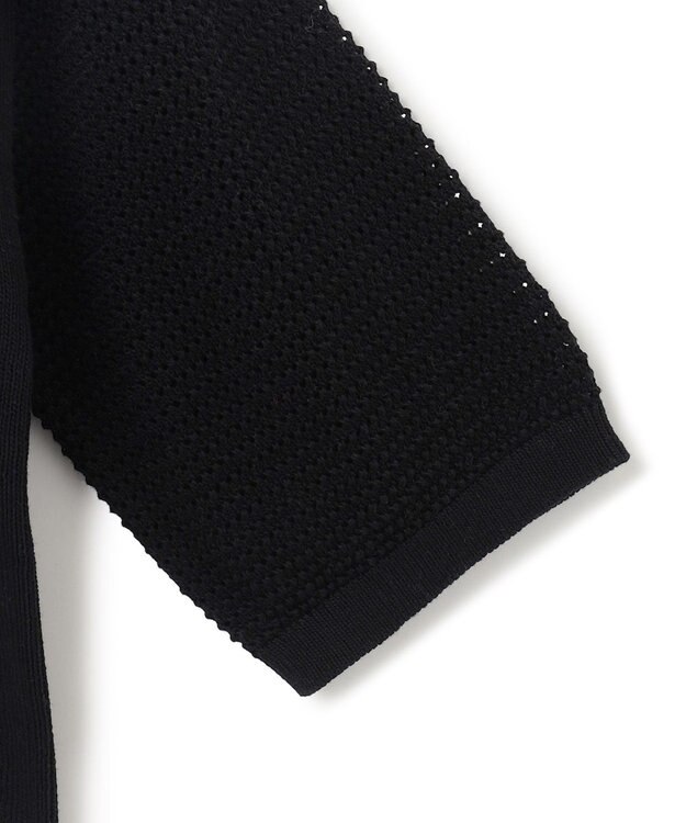 23区 L 【SLOW/一部店舗限定】コットンコードメッシュ ニット ブラック系