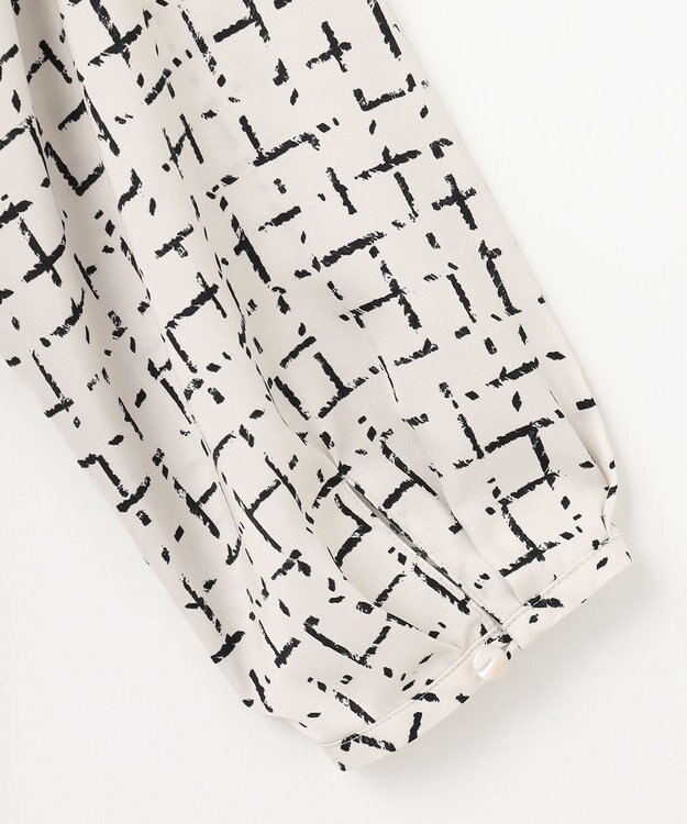 自由区 L 【セットアップ対応・洗える】スクラッチチェックプリント ブラウス ベージュ系5