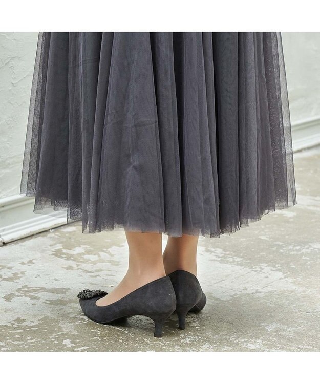 MODE ET JACOMO <MODE ET JACOMO>ビジューバックルパンプス ダークグレースエード