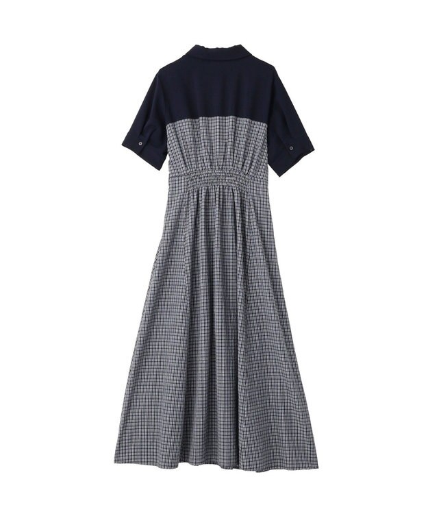 YECCA VECCA ハーフスリーブベアドッキングワンピース Check