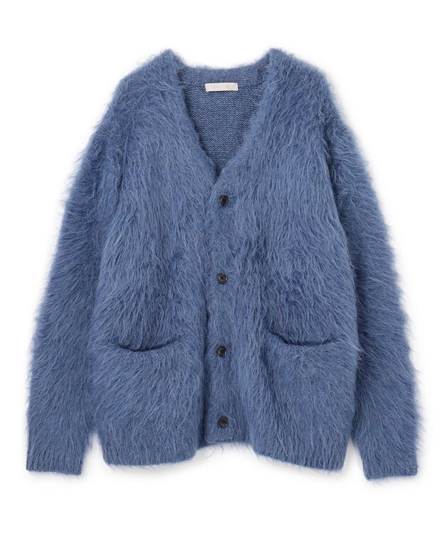 UNFILO MENS 【男女兼用】シャギーニット カーディガン ブルー