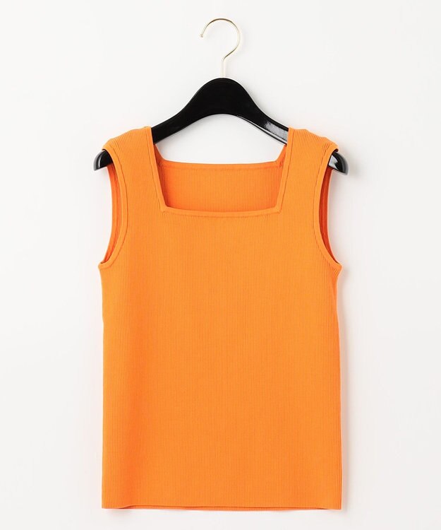 GRACE CONTINENTAL リブニットスクエアトップ オレンジ