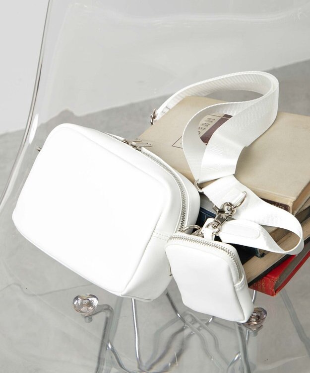 WEGO ポーチ付きスクエアショルダー ホワイト