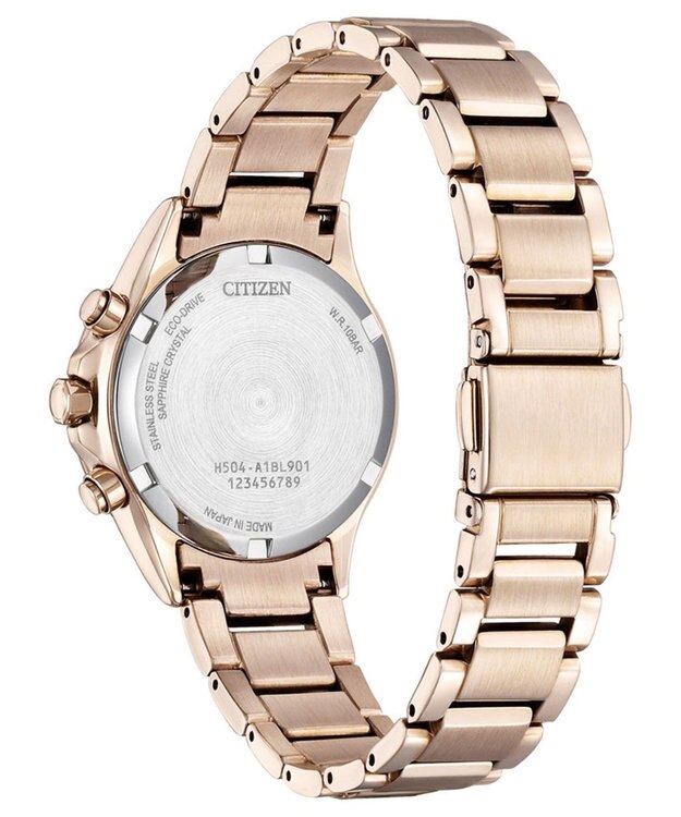 CITIZEN 【電池交換不要のクロノグラフ】どんなスタイルにも合わせやすいサクラカラーの腕時計 サクラ色