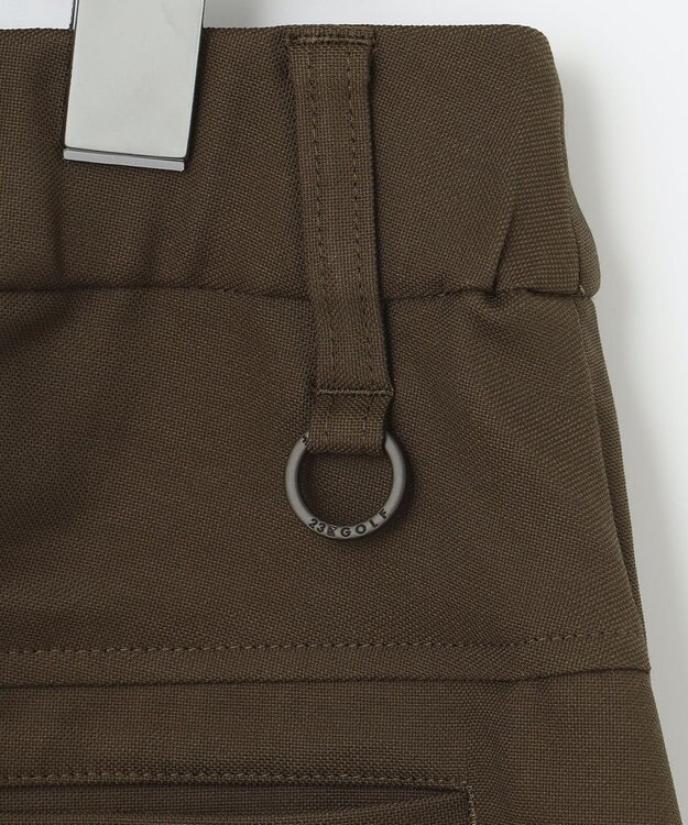 23区GOLF 秋色夏素材【WOMEN】【ストレッチ】シェルタリングオックス 台形スカート ダークブラウン系