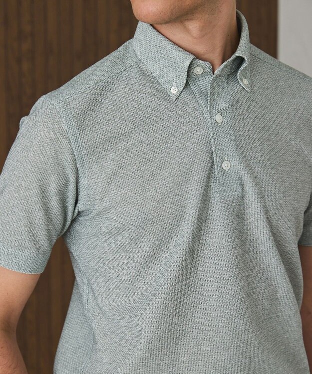 GOTAIRIKU 麻混・襟しっかり【洗える/通気性】ノルマンディーリネン ボタンダウンポロシャツ(25/26年モデル) グリーン系8