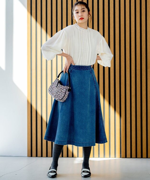 組曲 【23AW】DENIMフレア スカート ブルー系