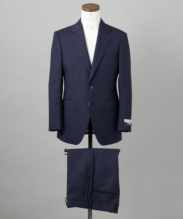 GOTAIRIKU シワになりにくい【御幸毛織/みゆきけおり】DRY SPINNER(ドライスピナー)スーツ（ネイビーストライプ） ネイビー系1