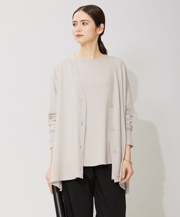ICB 【洗える】ヴィスコースワイド カーディガン トープ系