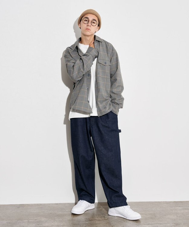 J.PRESS YORK STREET 【UNISEX】チェックストレッチCPOジャケット ライトグレー系3