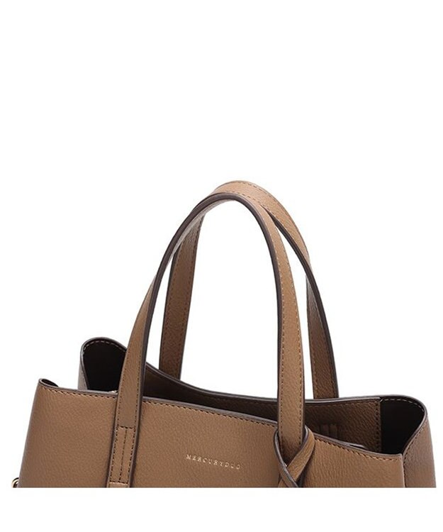 style code 【8/26入荷】【MERCURYDUO/マーキュリーデュオ】アオリワークハンドバッグ グレージュ