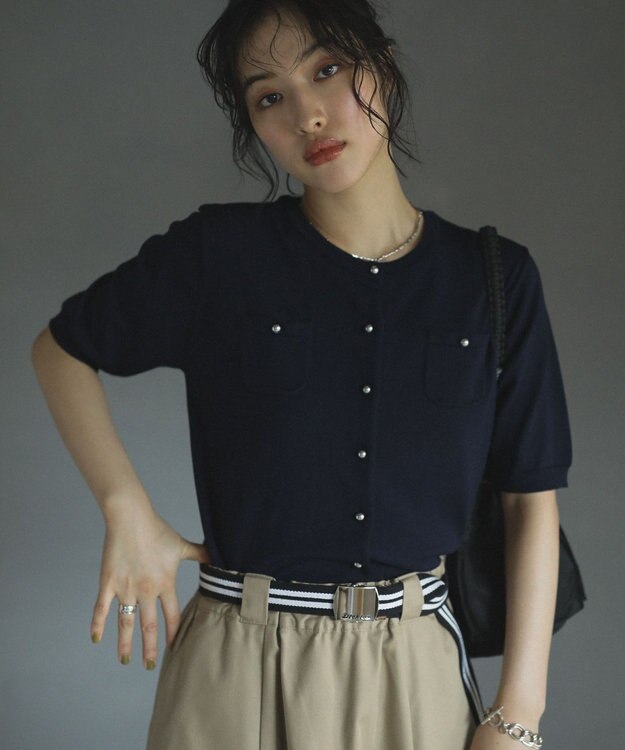 Green Parks コンパクトポケットカーディガン Dark Navy