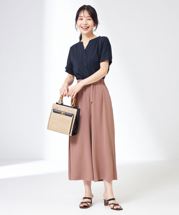 ANY SIS 【接触冷感＆UVカット】サラキレイワイド パンツ テラコッタ