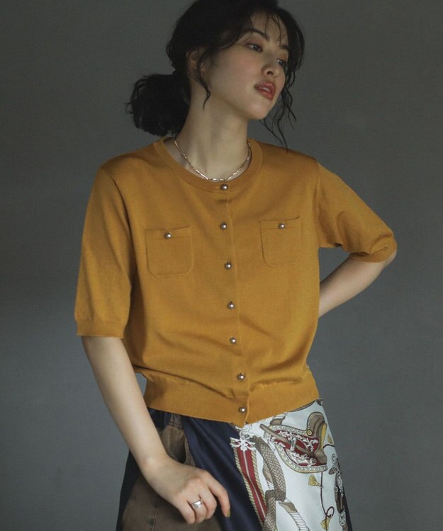 Green Parks コンパクトポケットカーディガン Mustard