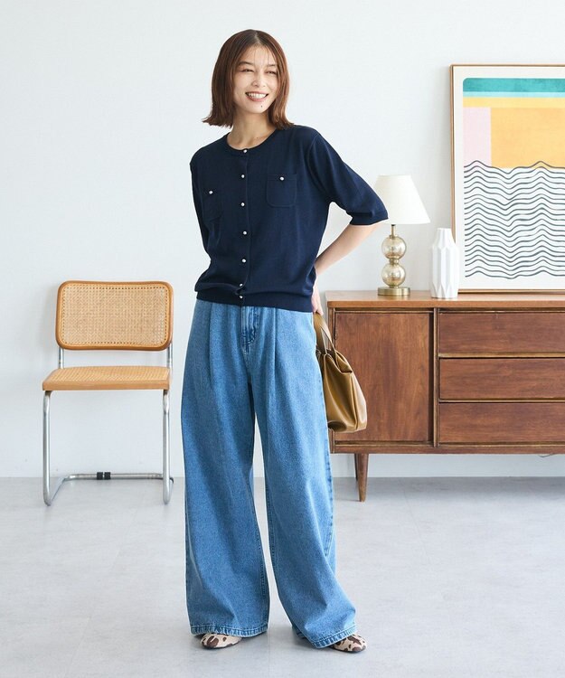 Green Parks コンパクトポケットカーディガン Dark Navy