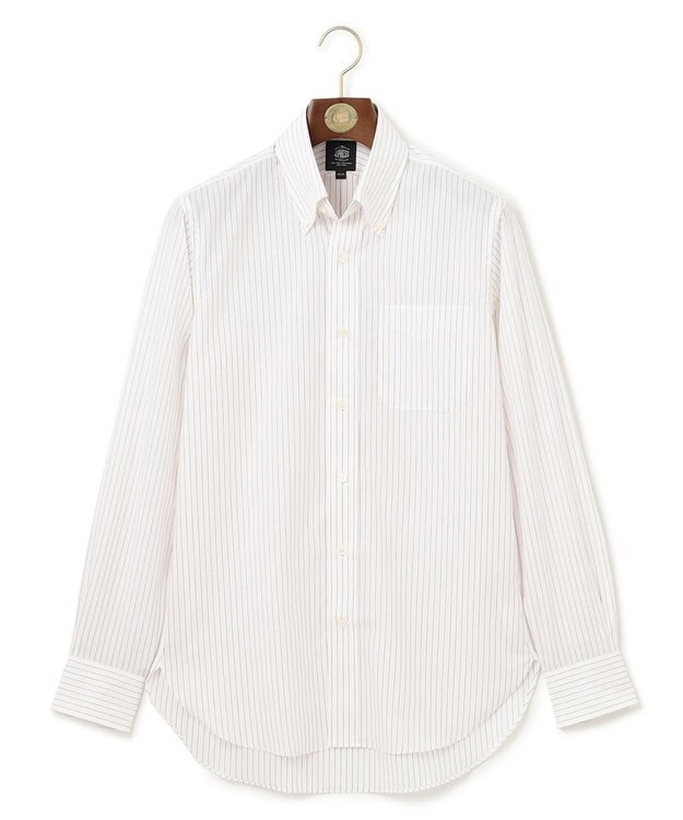 J.PRESS MEN 【PREMIUM PLEATS / 形態安定】ペンシルストライプ シャツ / B.D. ワイン系1