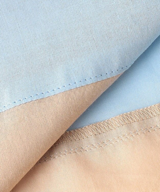 J.PRESS YORK STREET 【WOMEN】バイカラーギャザー ブラウス サックスブルー系1