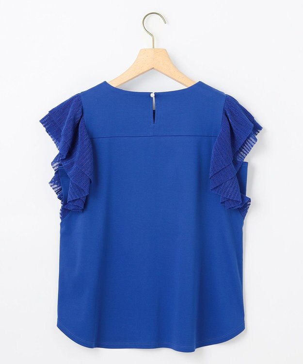 組曲 プリーツコンビフレンチスリーブ カットソー ウルトラマリンブルー系