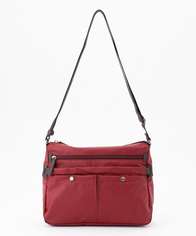 LA BAGAGERIE モノグラム　スクエアナイロンショルダー　Mサイズ ワイン