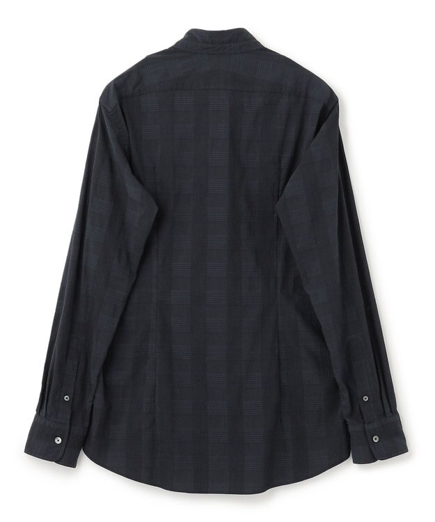 JOSEPH HOMME ドビーチェックストレッチ　ウイングカラーシャツ ネイビー系