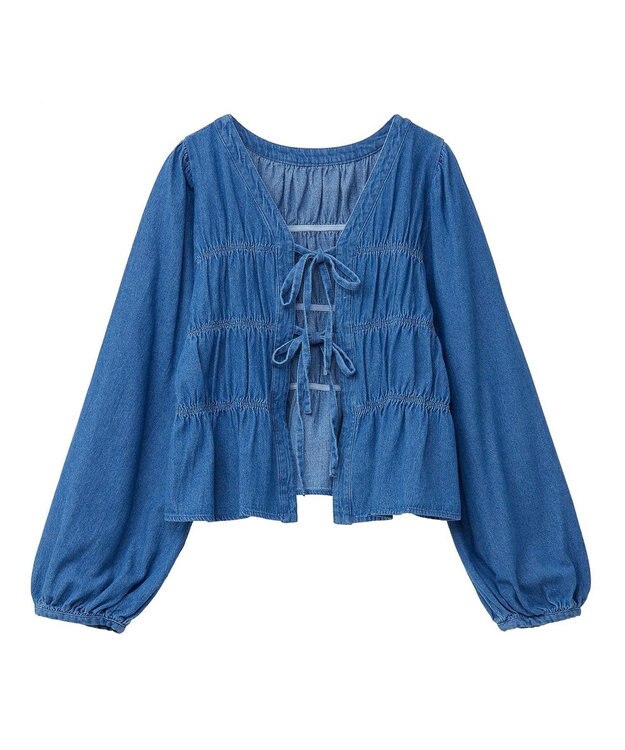 earth music&ecology デニムリボンシャツ Medium Indigo