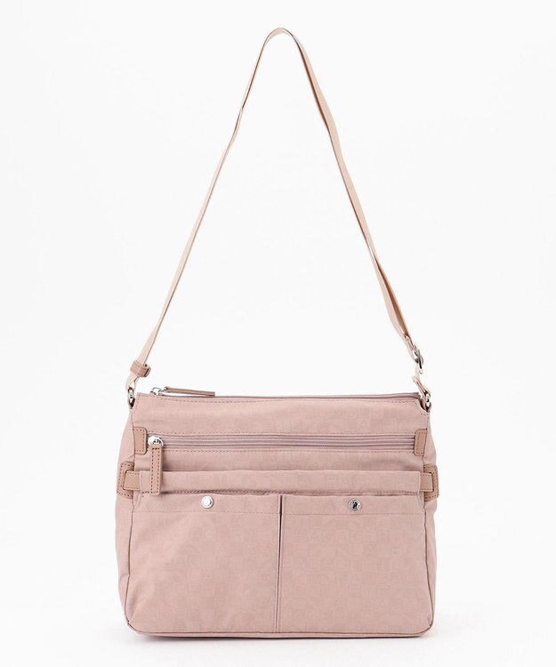 LA BAGAGERIE モノグラム　スクエアナイロンショルダー　Mサイズ ピンク