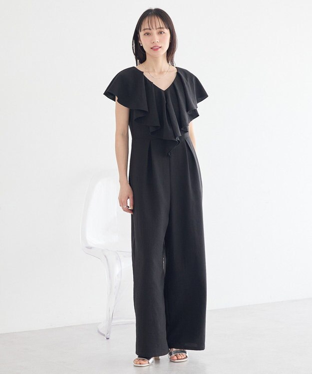 earth music&ecology ラッフルサロペット Black