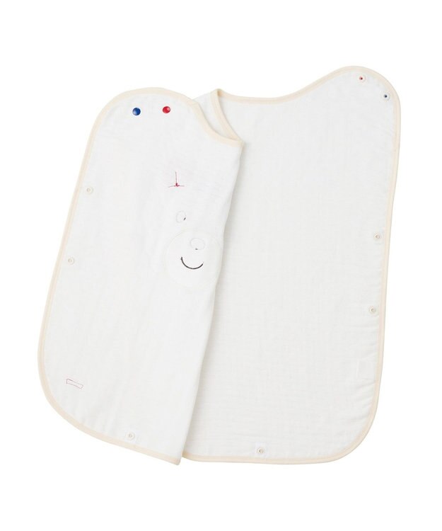 MIKI HOUSE HOT BISCUITS 六重織 顔ドン ガーゼスリーパー 白