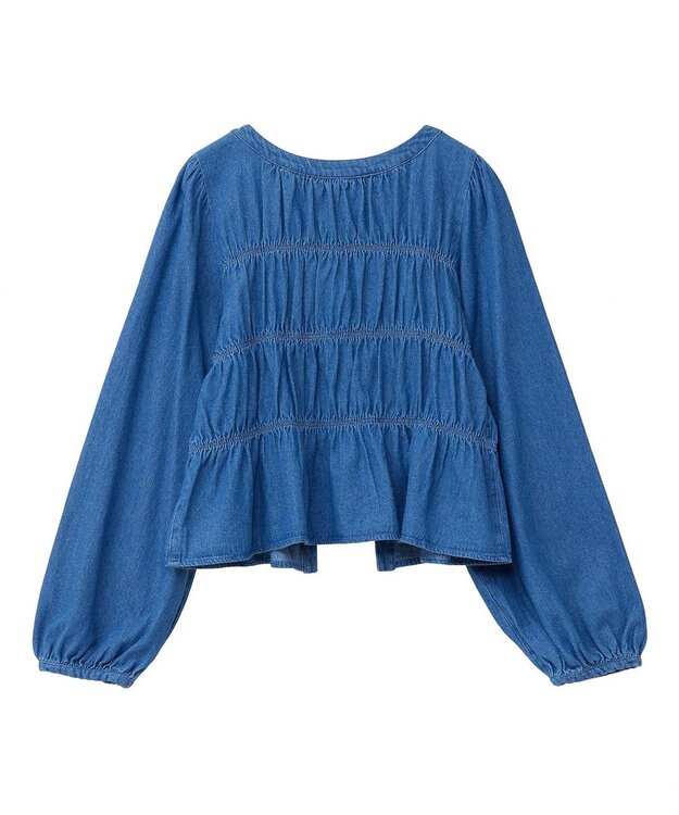 earth music&ecology デニムリボンシャツ Medium Indigo