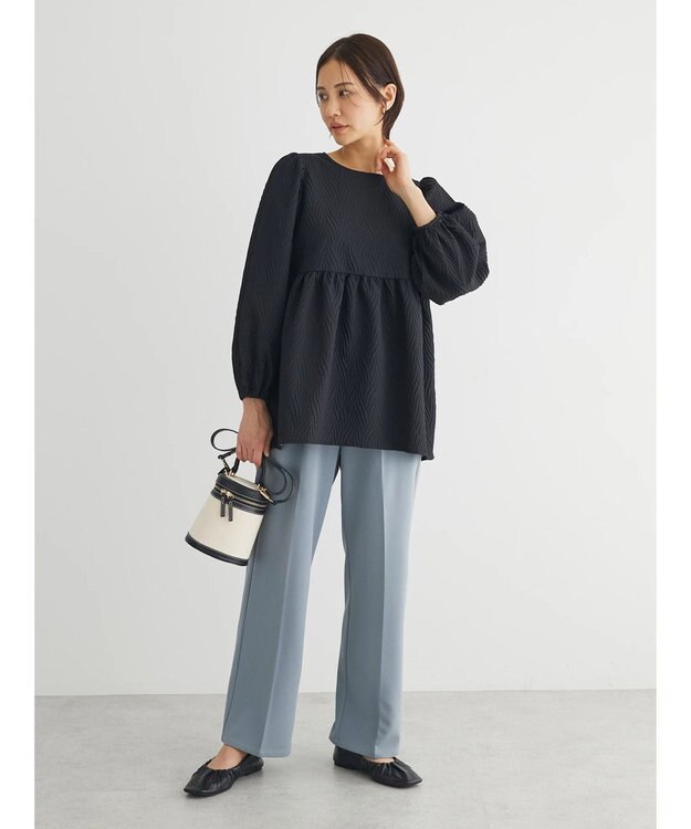 Green Parks ・ＥＬＥＮＣＡＲＥ　ＤＵＥ　フクレジャカードブラウス Black